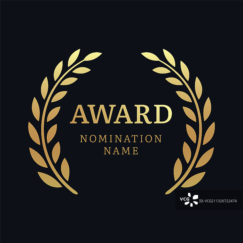 月桂树奖励标志海报金色获胜奖励图片素材