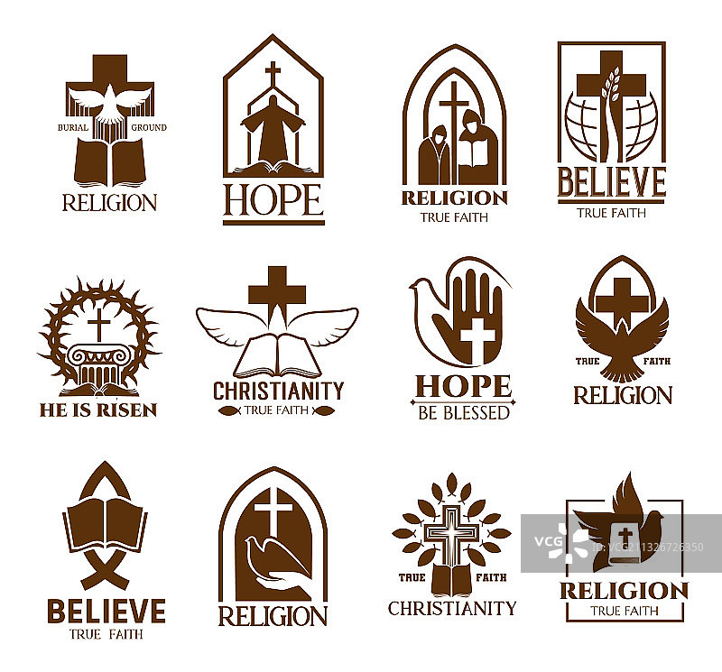 基督教教堂教区或社区图标图片素材