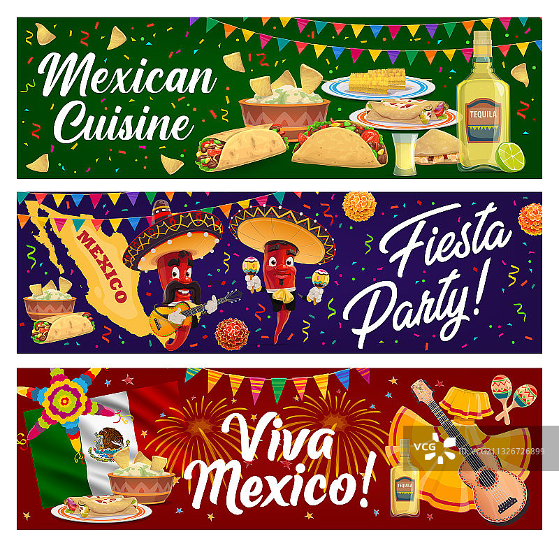 墨西哥美食和五月五辣椒图片素材