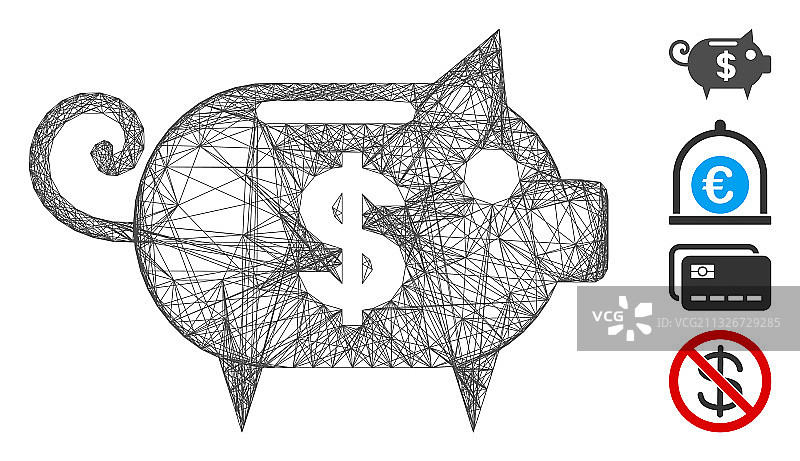 网络储蓄罐网格图片素材