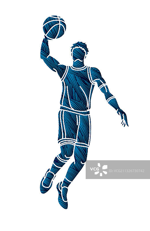 篮球运动员动作卡通运动图形图片素材