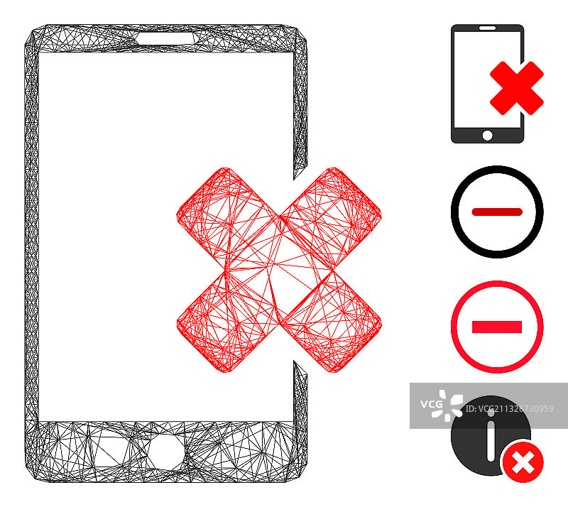 网络故障智能手机网格图片素材