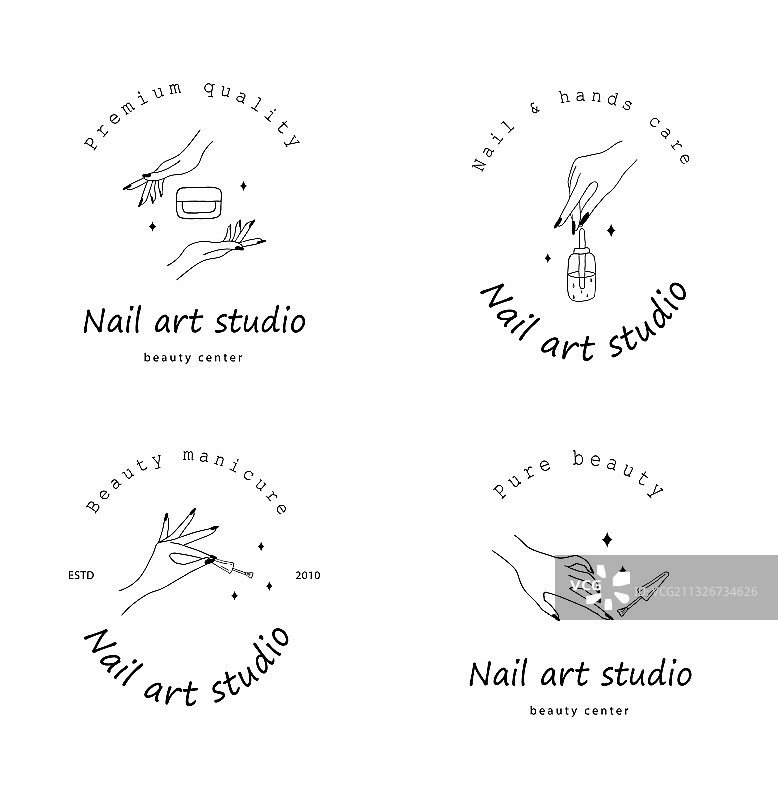 美甲工作室Logo现代设计图片素材