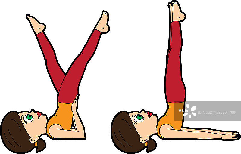 瑜伽体式：肩倒立变体图片素材