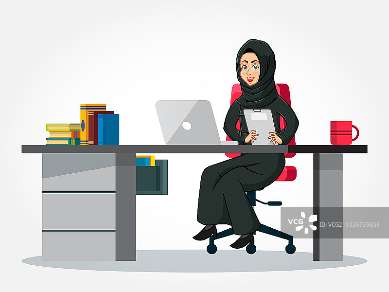 卡通阿拉伯女商人形象图片素材