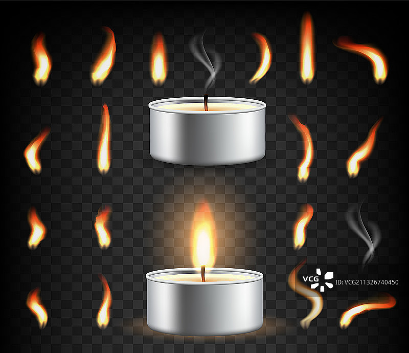 茶蜡烛套装图片素材