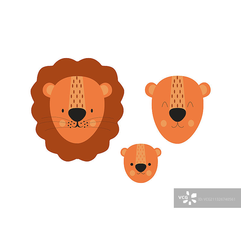 儿童卡通可爱狮子头图片素材