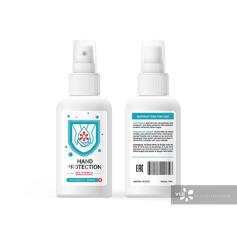 医用喷雾标签设计图片素材