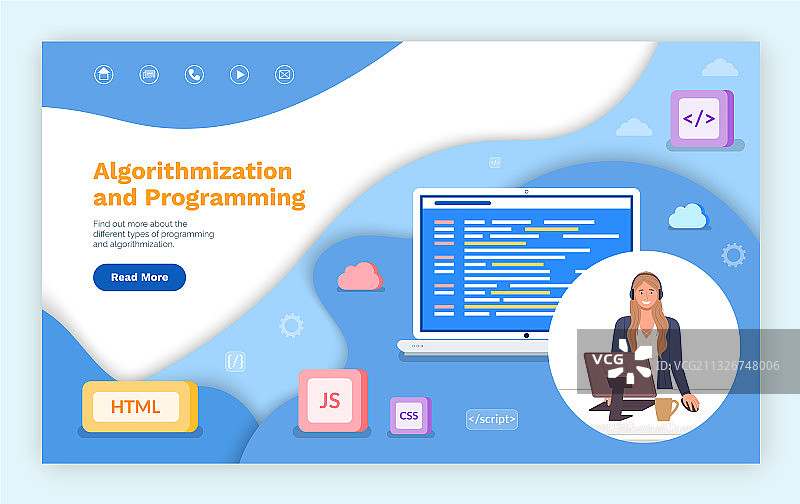着陆页网站算法化图片素材