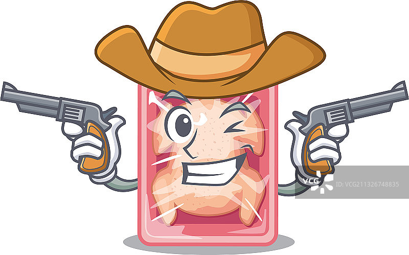 可爱牛仔冷冻鸡卡通图片素材