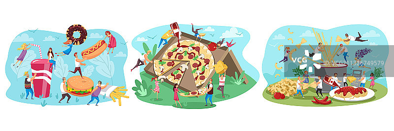 快餐食品套餐概念图片素材