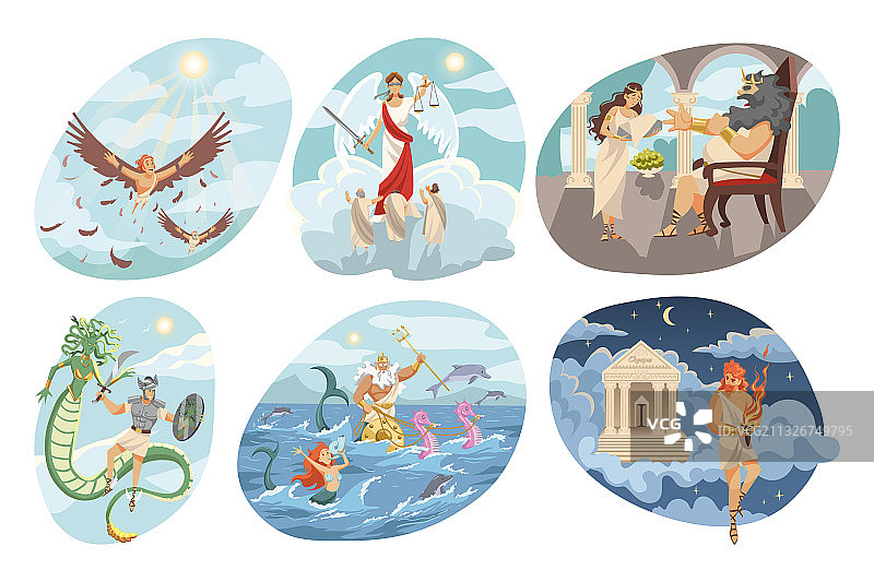 希腊神话宗教概念合集图片素材