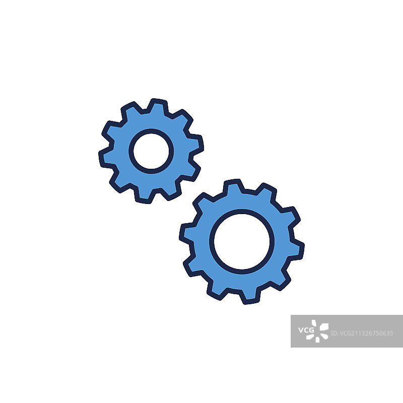 正齿轮概念蓝色图标图片素材