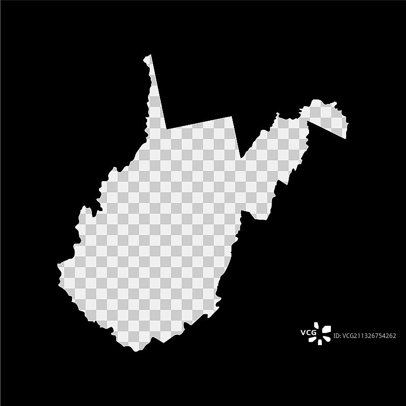 西弗吉尼亚州美国镂空地图激光切割图片素材