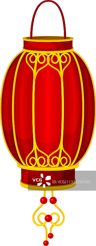 金色红色纸灯笼或中国灯笼图片素材