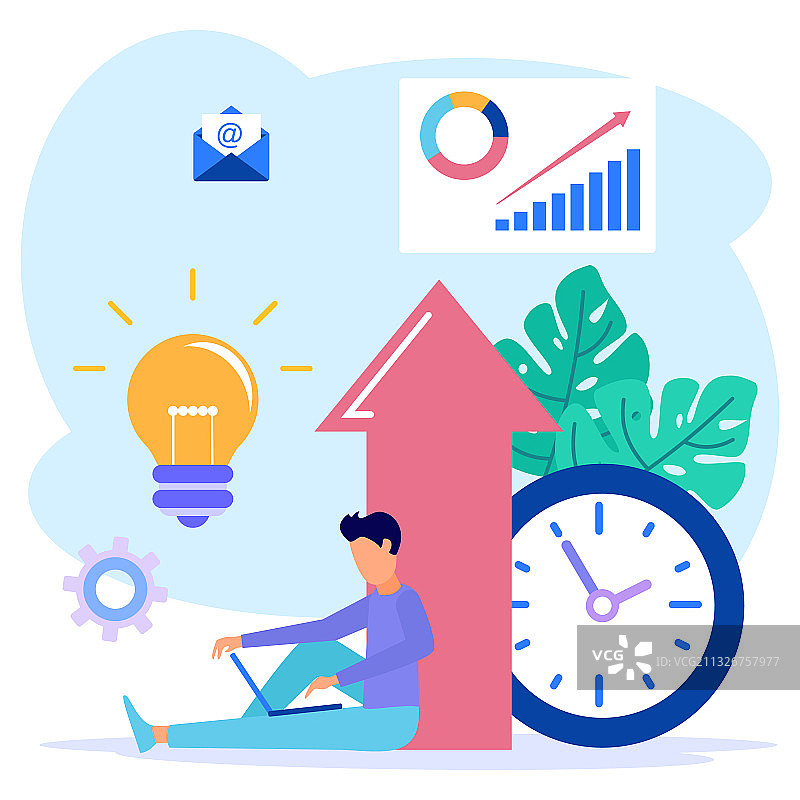 卡通人物与增长图片素材