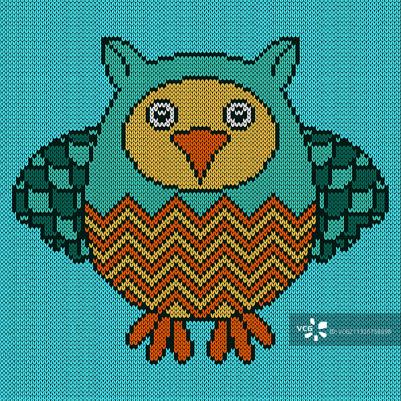 针织卡通趣味猫头鹰图片素材