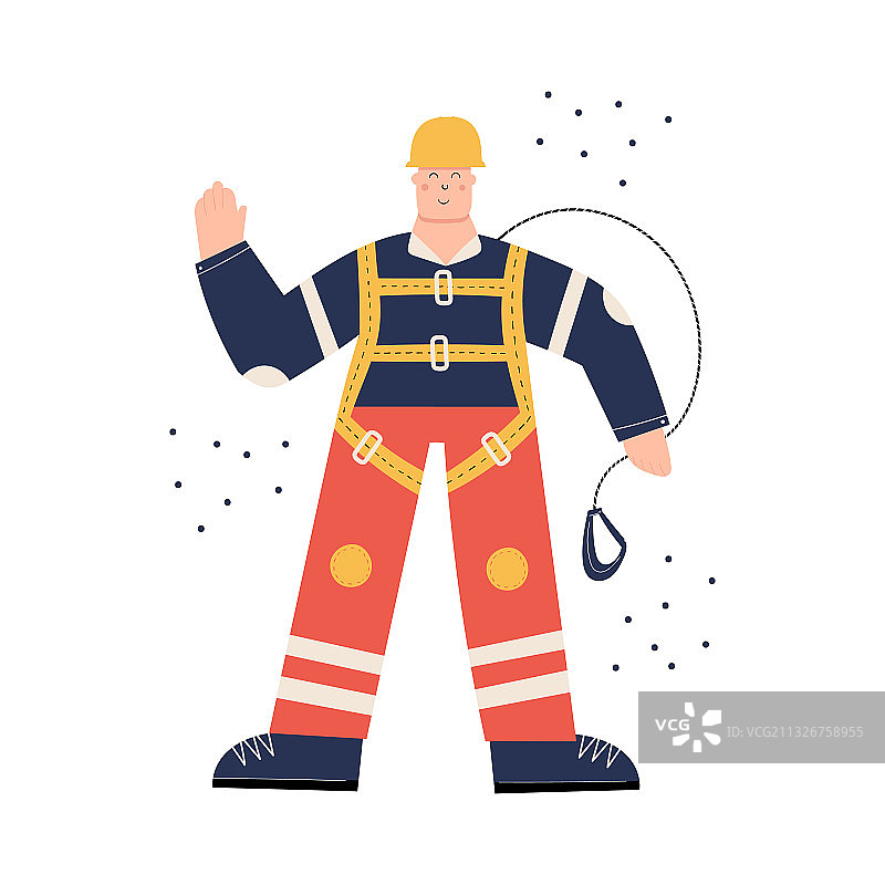 准备作业的工业安全带工人图片素材