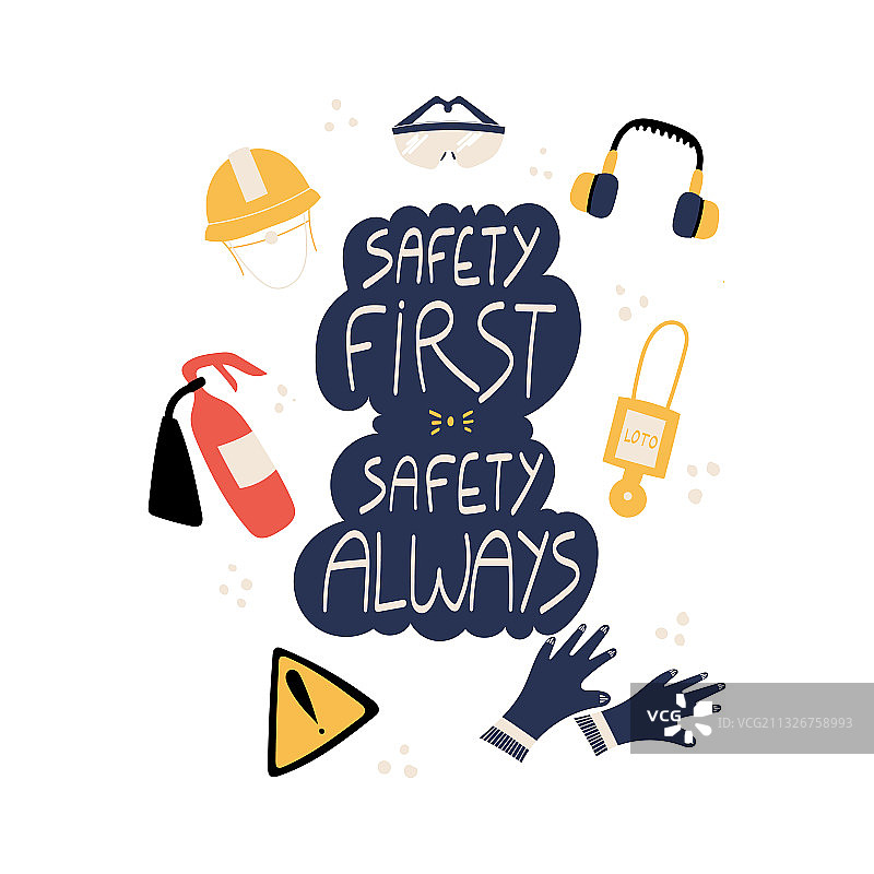 安全第一，始终谨记手写短语图片素材