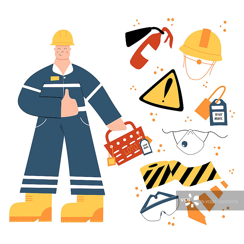 佩戴安全帽的工厂工人图片素材