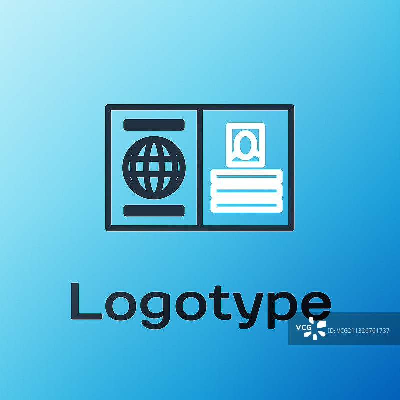 生物识别数据线条护照图标图片素材