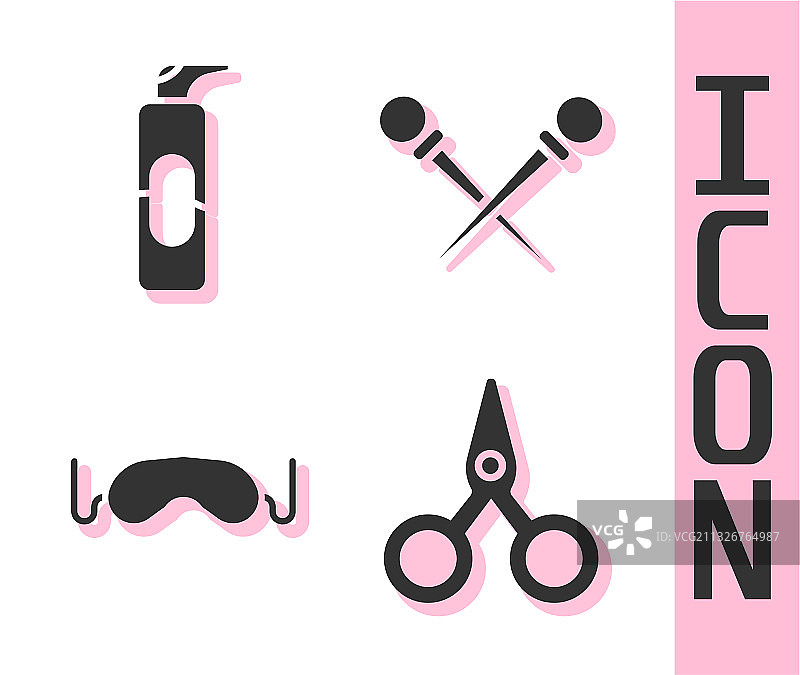 剪刀、喷发胶与眼部护理品图片素材