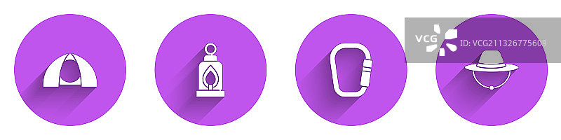 旅游帐篷露营灯笼登山扣素材图片素材