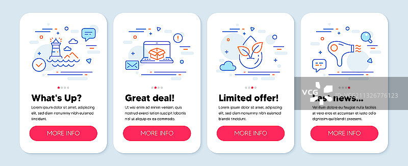 有机产品在线等线性图标集图片素材