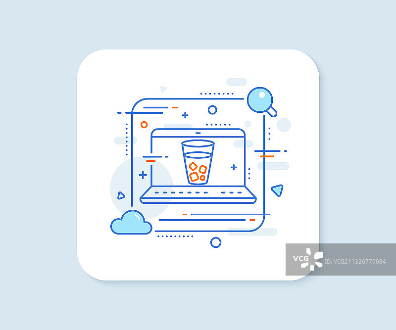 冰茶线性图标苏打饮料标志图片素材