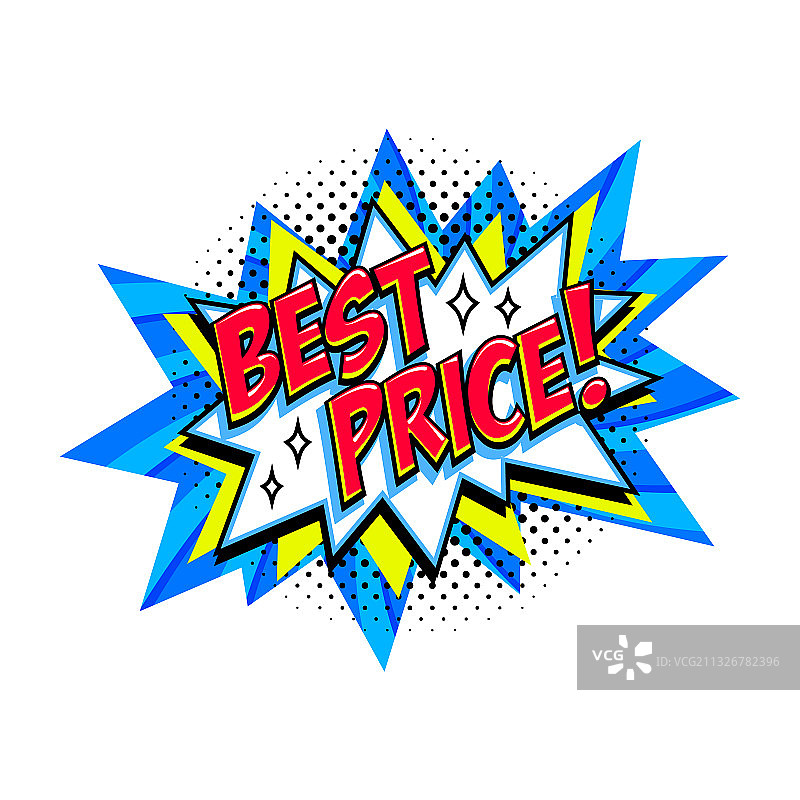 最优惠价格漫画蓝色促销砰气球 - 波普艺术图片素材