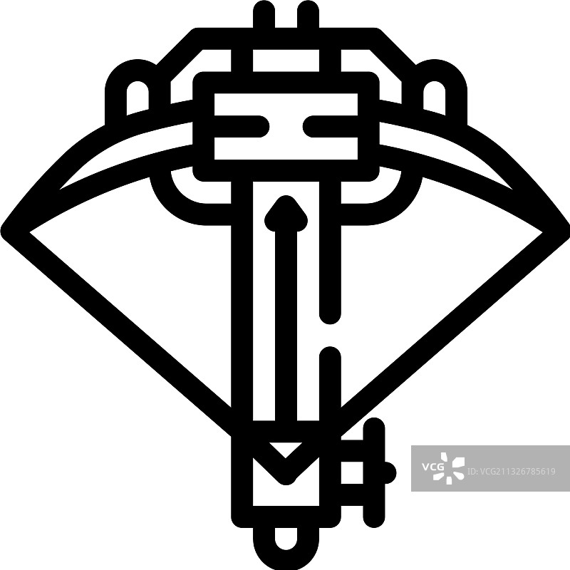 弩炮线条图标图片素材