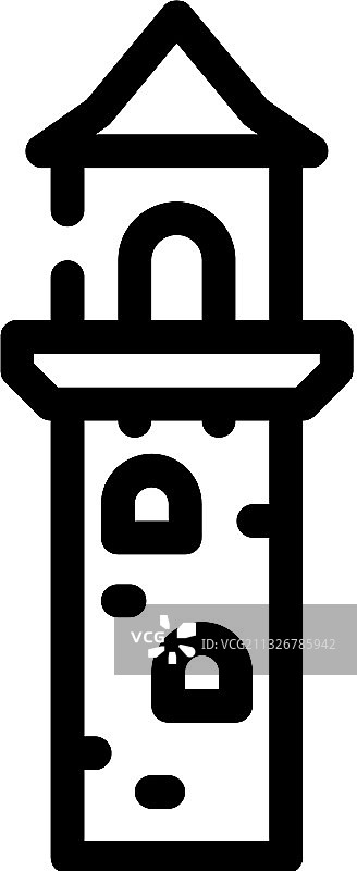 瞭望塔线条图标黑色图片素材