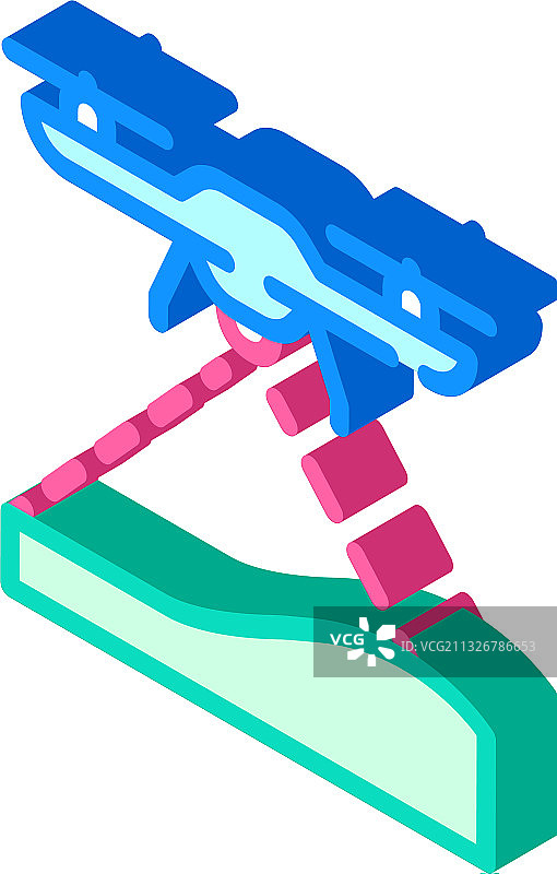 地面爬行无人机2.5D矢量图标图片素材