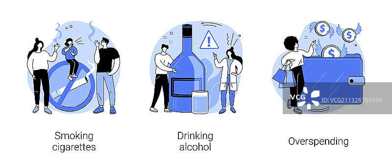 不良习惯抽象概念图片素材