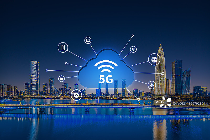 深圳5G科技网络城市建筑图片素材