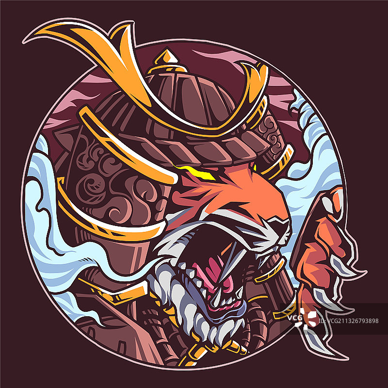 老虎勇士吉祥物标志设计图片素材