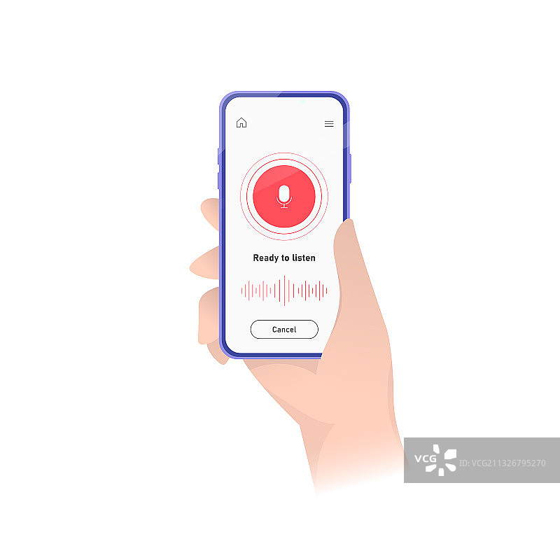 扁平风格的智能手机录音机图片素材