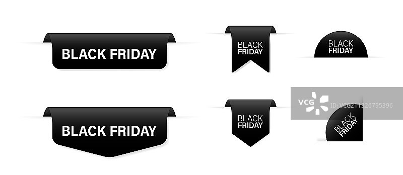 黑色星期五黑色丝带标签图片素材
