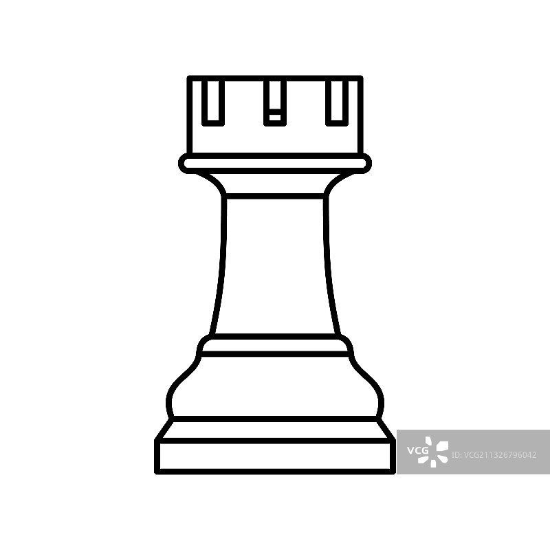 白色背景上的白色国际象棋车图片素材