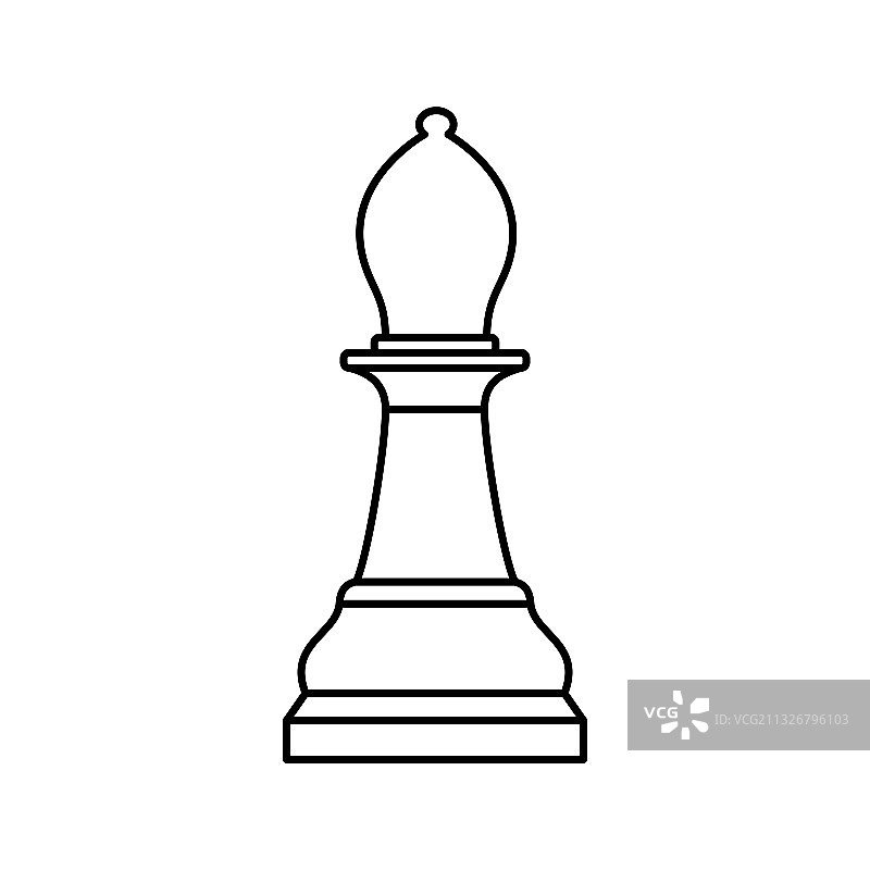 白色背景上的白色国际象棋主教图片素材