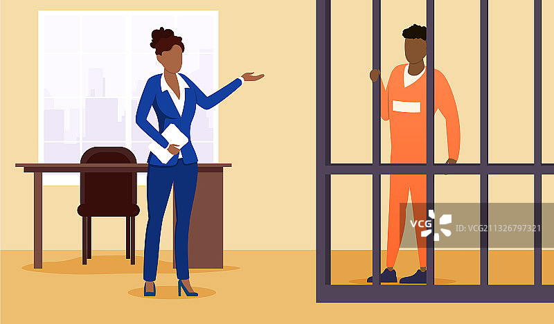 法庭上的律师与囚犯图片素材