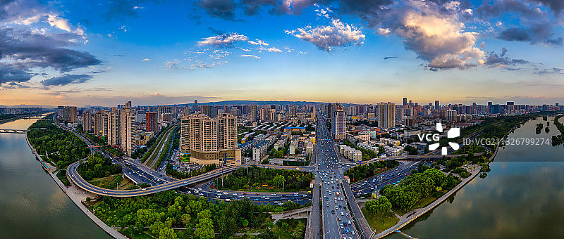 山西太原南内环桥风光航拍图片素材