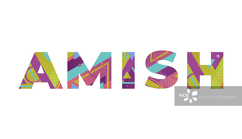 阿米什概念复古多彩文字艺术图片素材