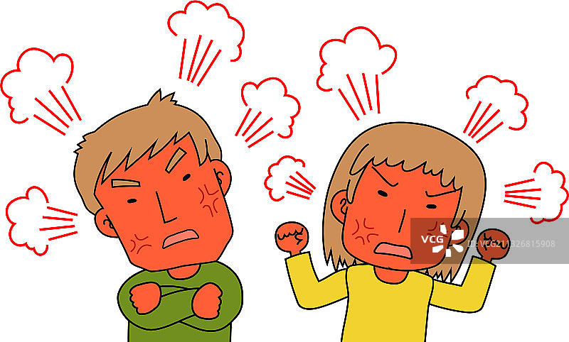 愤怒的白人夫妇激烈抱怨图片素材