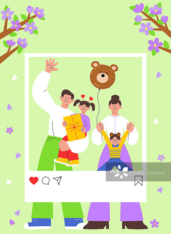 Instagram上的家庭照片图片素材