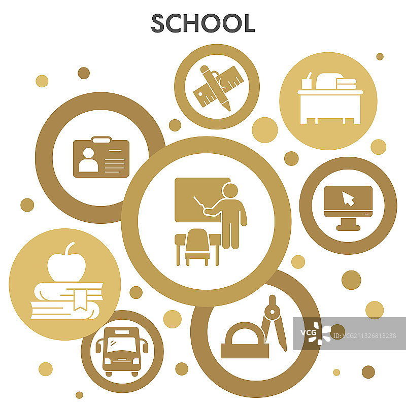 现代学校信息图设计模板图片素材