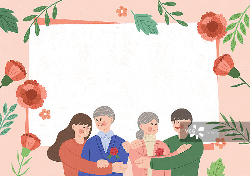 家庭活动日，父母日贺卡图片素材