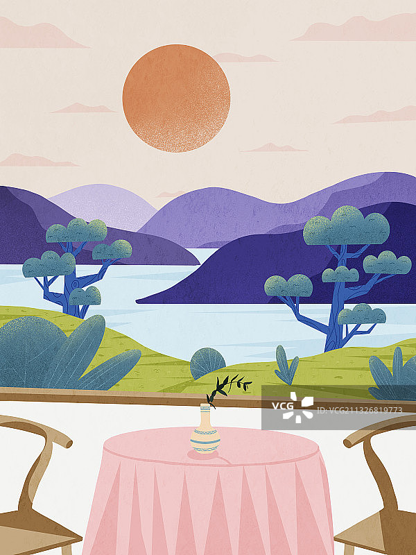 风景插画图片素材