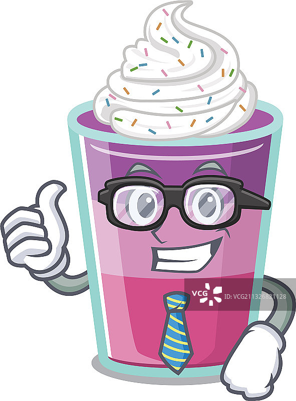 优雅的鸡尾酒果冻商人吉祥物图片素材