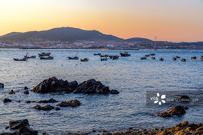 黄岛区琅琊台日落图片素材